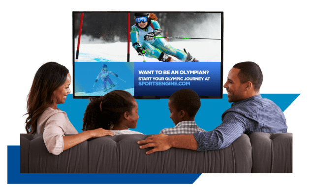 Family watching Olympics Cropped